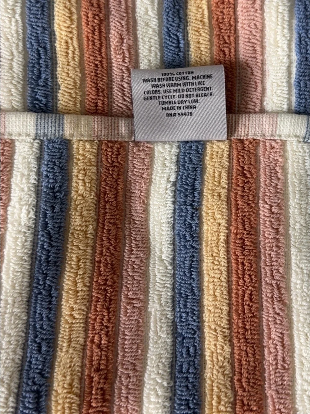 Rachel Zoe 4pc Towel Set 2 Bath 2 Hand 100% Cotton Striped NWT